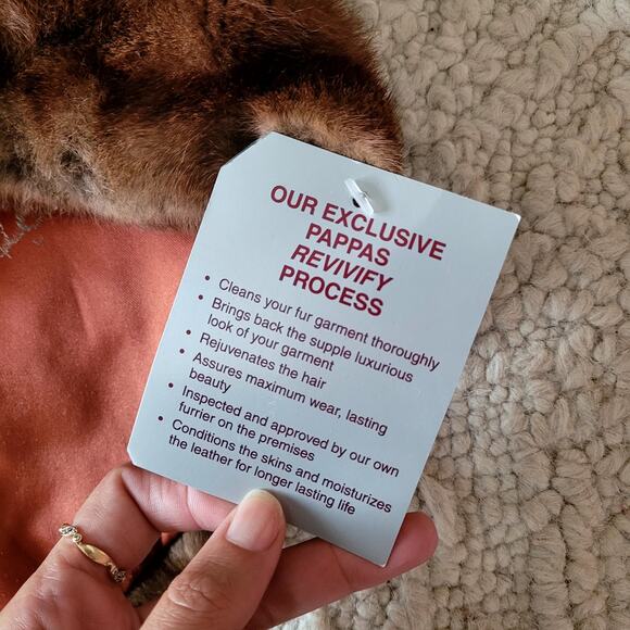 Vtg Brown Fur Shrug stole Jacobs Hamburg NY Monogram - Picture 6 of 7